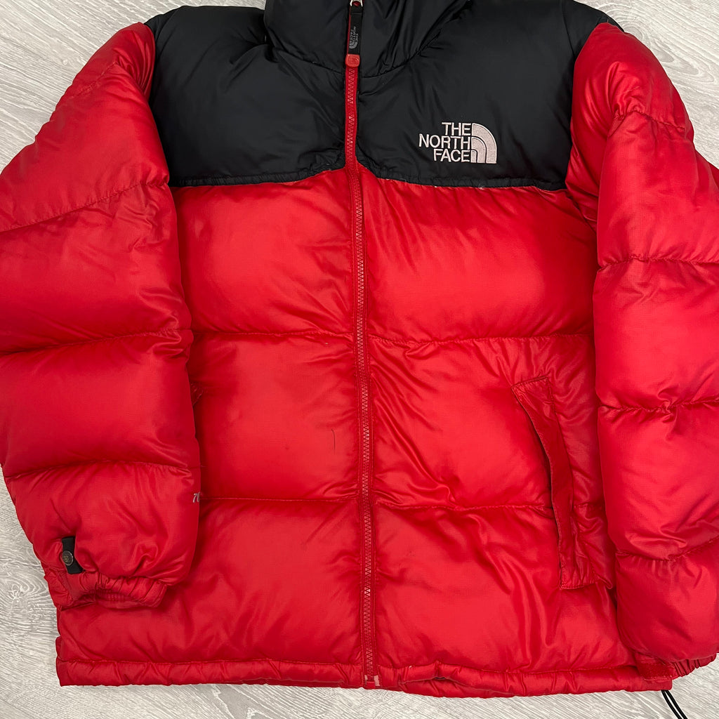 The North Face Red Puffer Jacket WITH STAIN | We Vintage