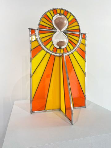 Yellow and Orange 3-D Stained Glass Piece