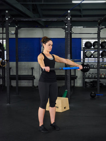 anterior shoulder raise with sledgehammer