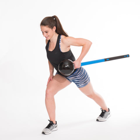 Single arm Row for strength training with the Core Hammer fitness sledgehammer