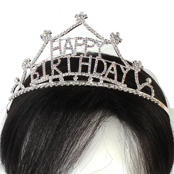 Beautiful Happy Birthday Crystal Tiara