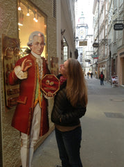 Amadeus on the street in Salzburg, Austria