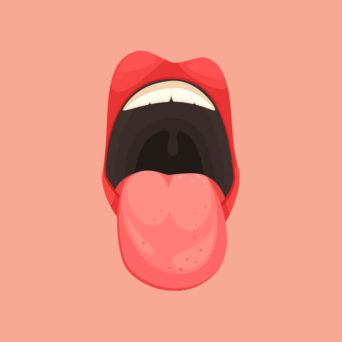 Graphic of a mouth with its tongue out