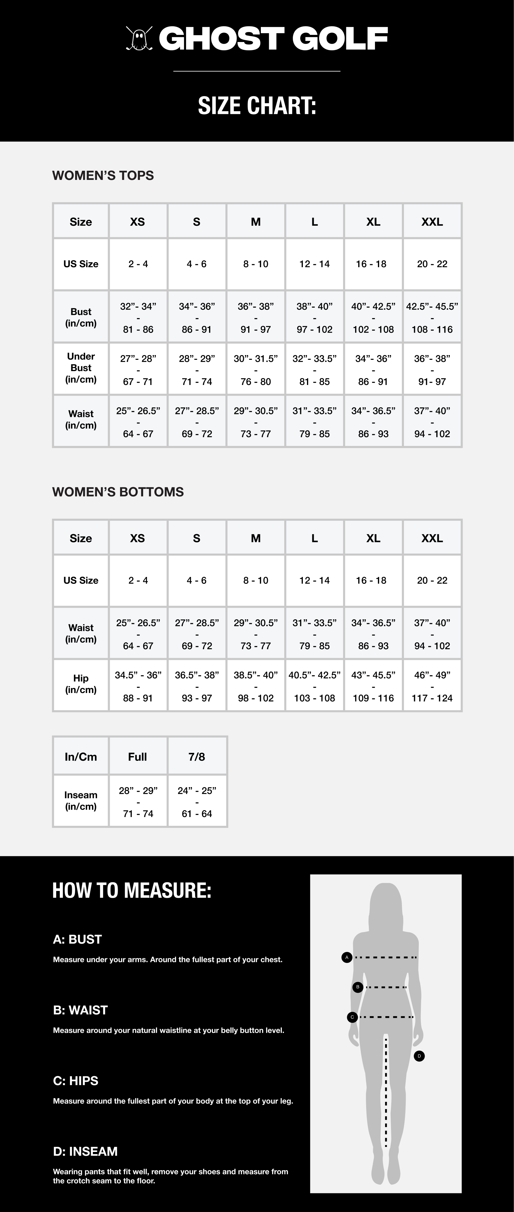 Women's Apparel Sizing Chart