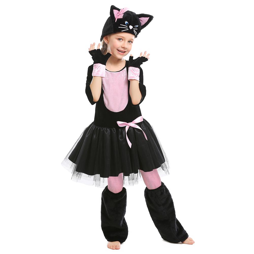 Deguisement Fille Robe Chat Minou Adorable Halloween Carnaval Costume Fairycuties