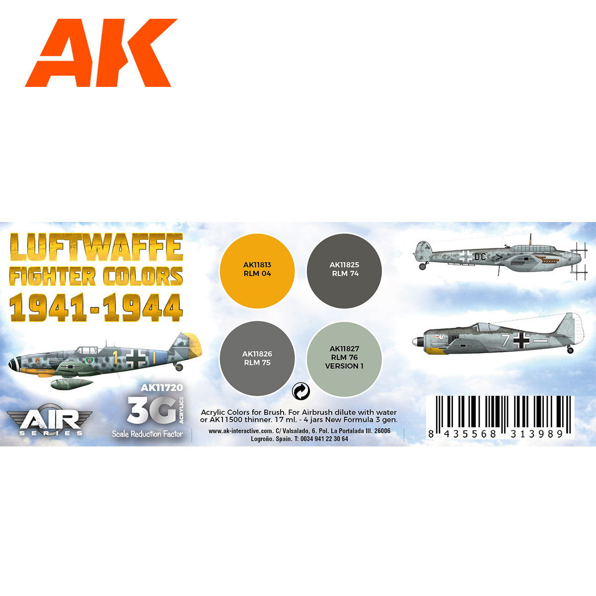 AK Interactive Air Series: WWII IJAAF Aircraft Acrylic Paint Set