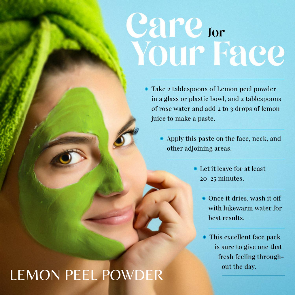 Steps to make a skin treatment with lemon peel powder