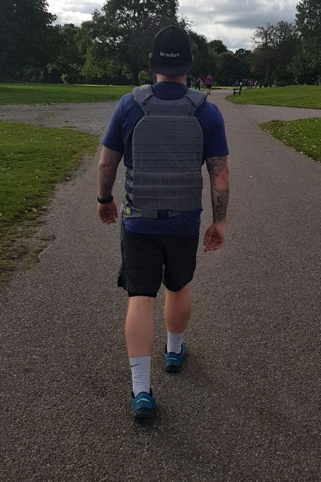 Man Wearing a Weighted Vest To Run In