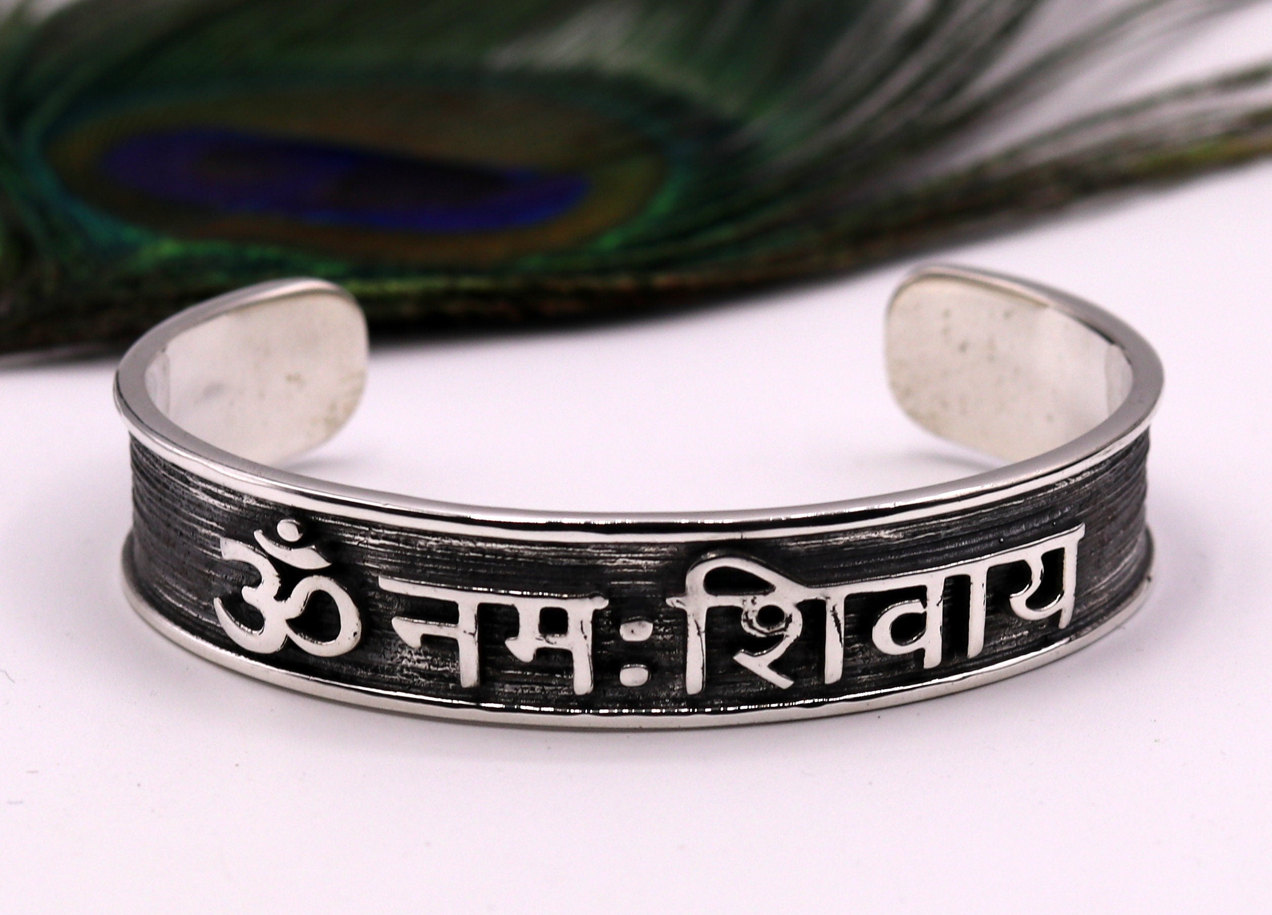 Om namo shiva bracelet kara hindu good luck kada evil eye protection b –  www.OnlineSikhStore.com