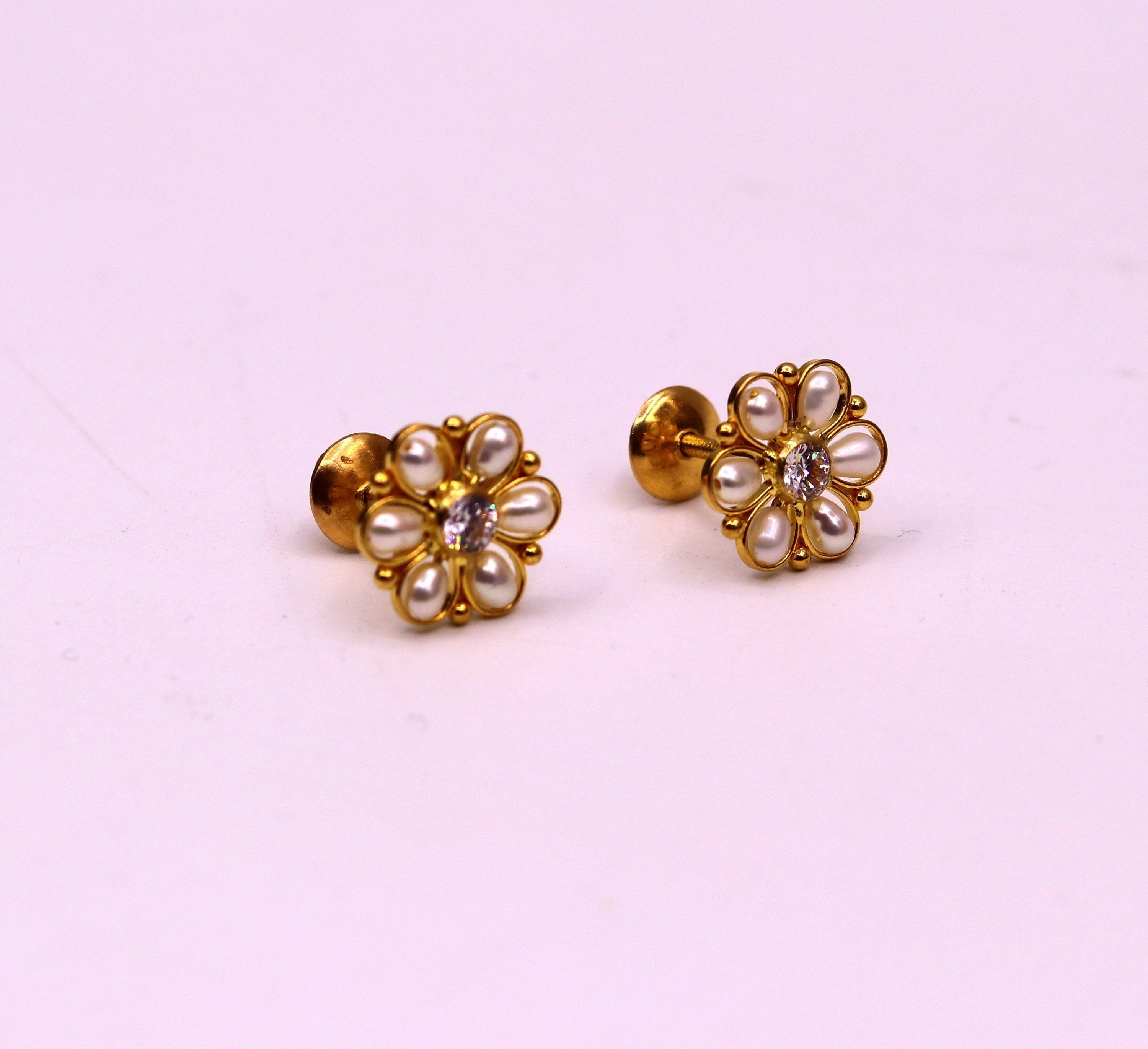 Red Garnet Stud Earrings 14K Yellow Gold 2.00 Carat HandMade Birthstone