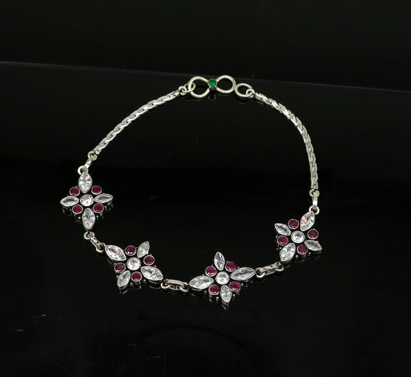 Buy Tribal Silver Anklets with Ruby Emerald and CZ Online at Jayporecom
