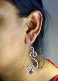 925 fine sterling silver customized vintage style snake design hoops earring, beautiful brides wedding earrings drop dangle jewelry ear601