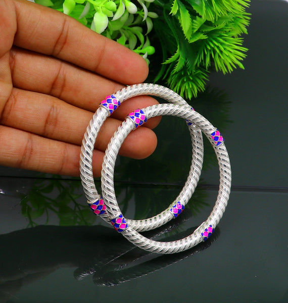 Indian Bollywood Style CZ Kada American Diamond Silver Tone Bangles Bracelet  | eBay