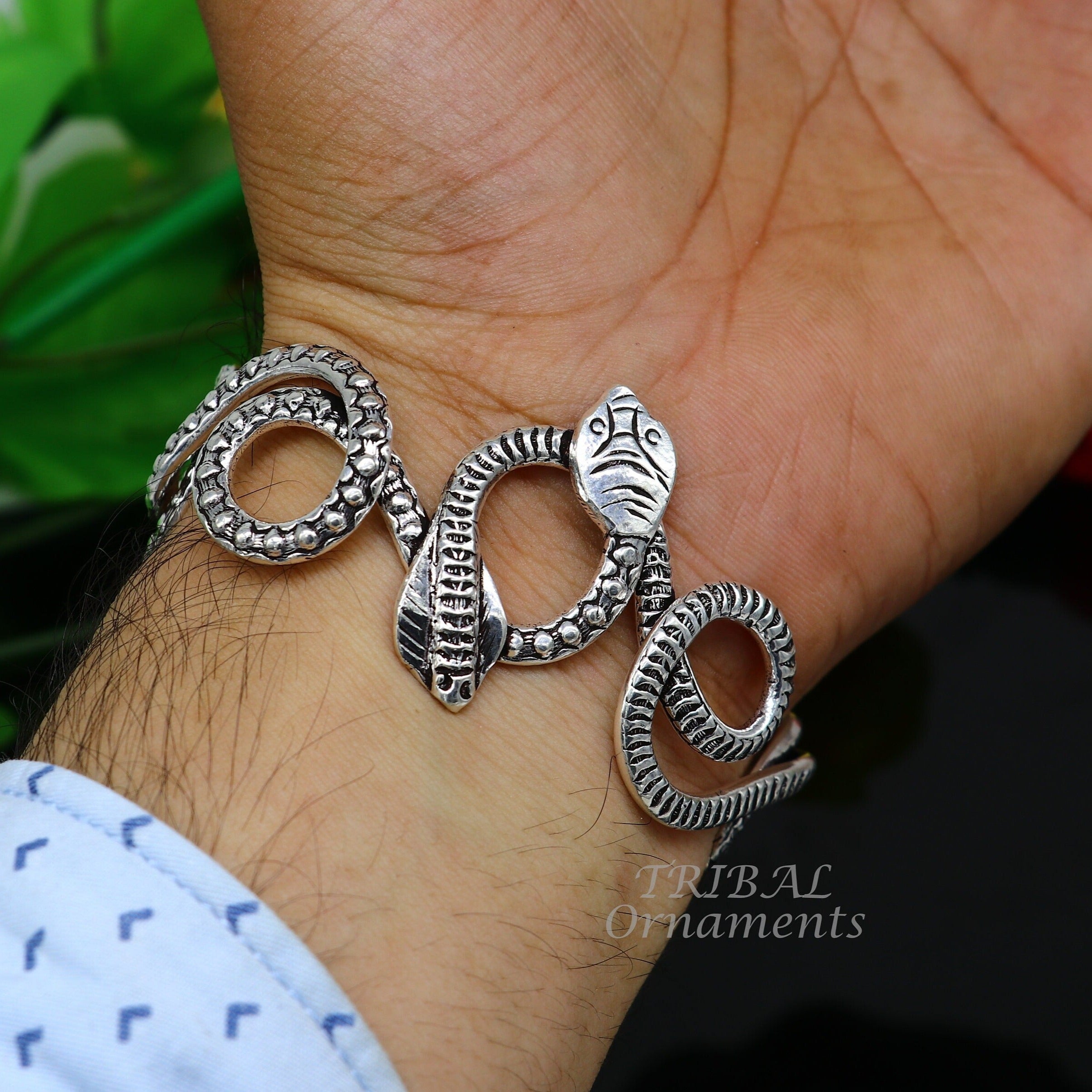 92.5 sterling silver style snake chain customized Design handmade men and  boys bracelet