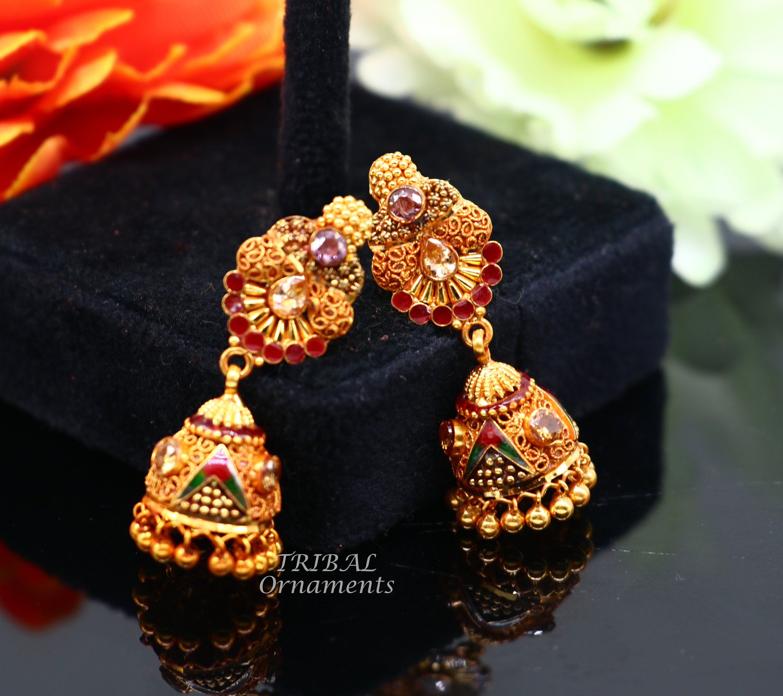 fcity.in - Rajasthani Style Tradisnal American Diamond Sui Dhaga Earing For