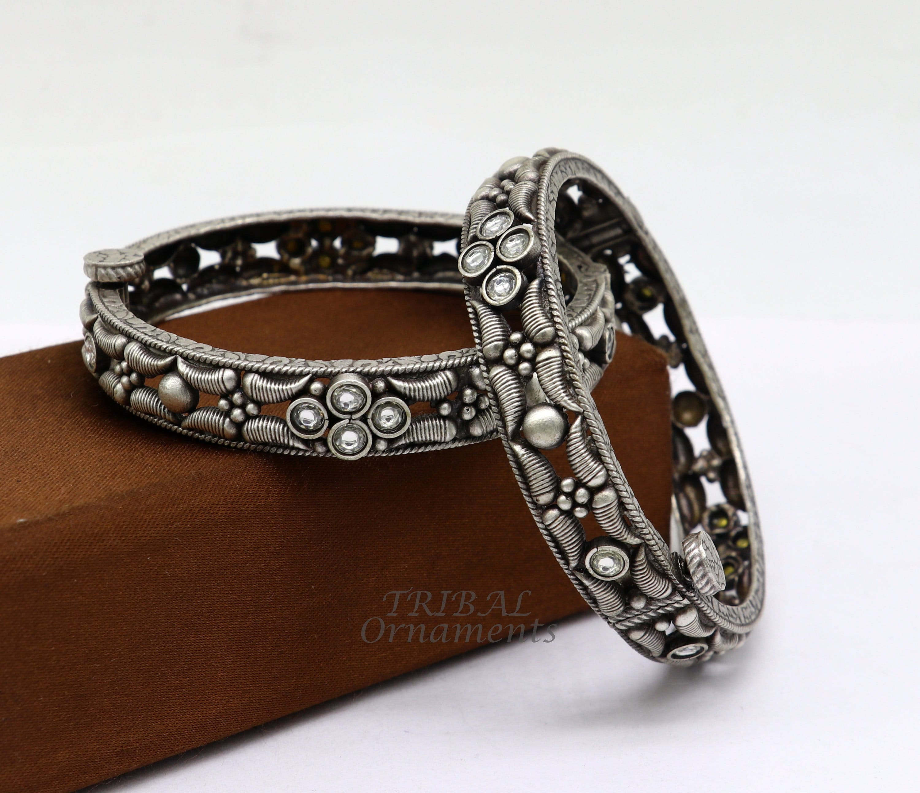 The shankhu-chakra Silver Bangle-Buy Indian Silver Jewellery Online — KO  Jewellery