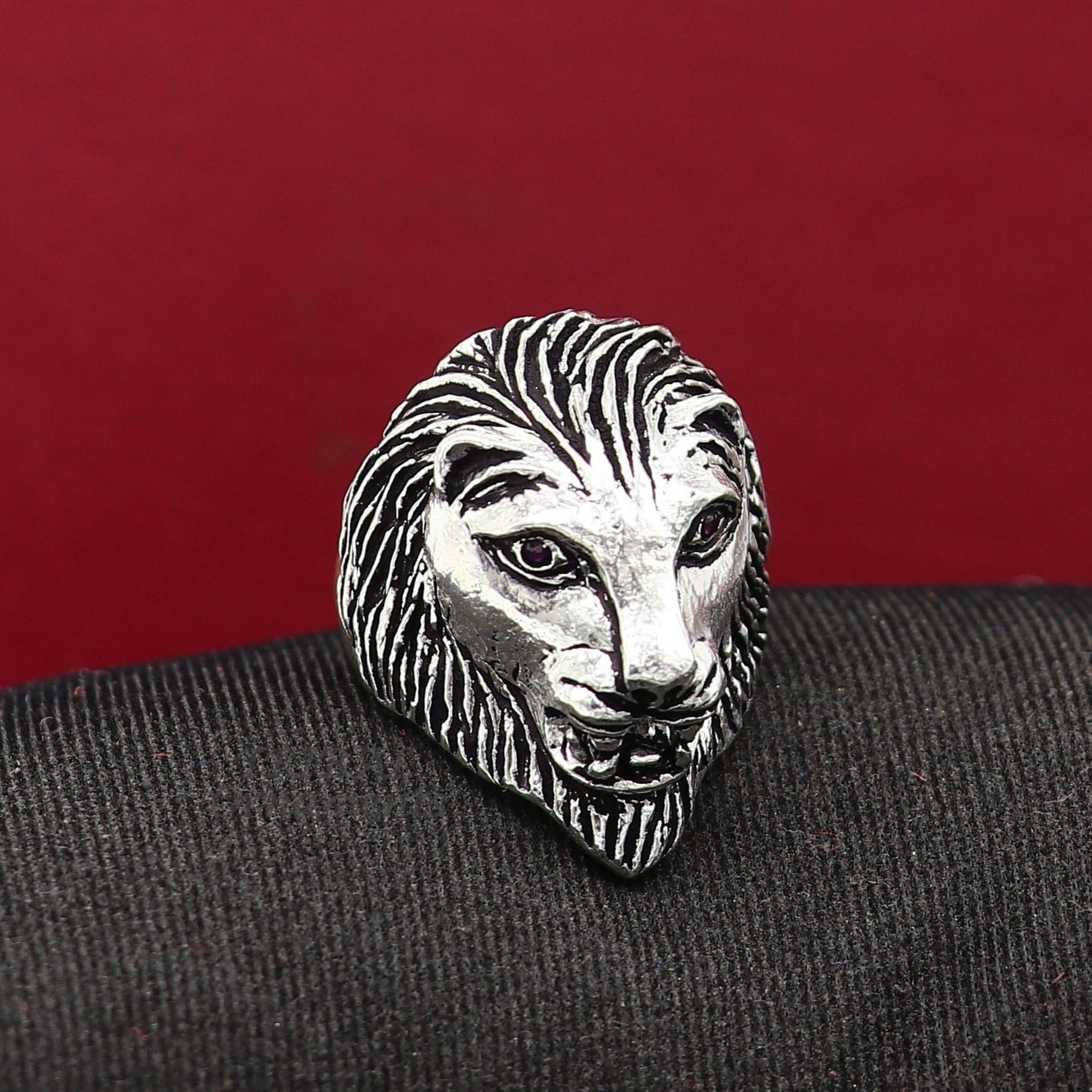 Sterling Silver Lion Head Ring - VVV Jewelry