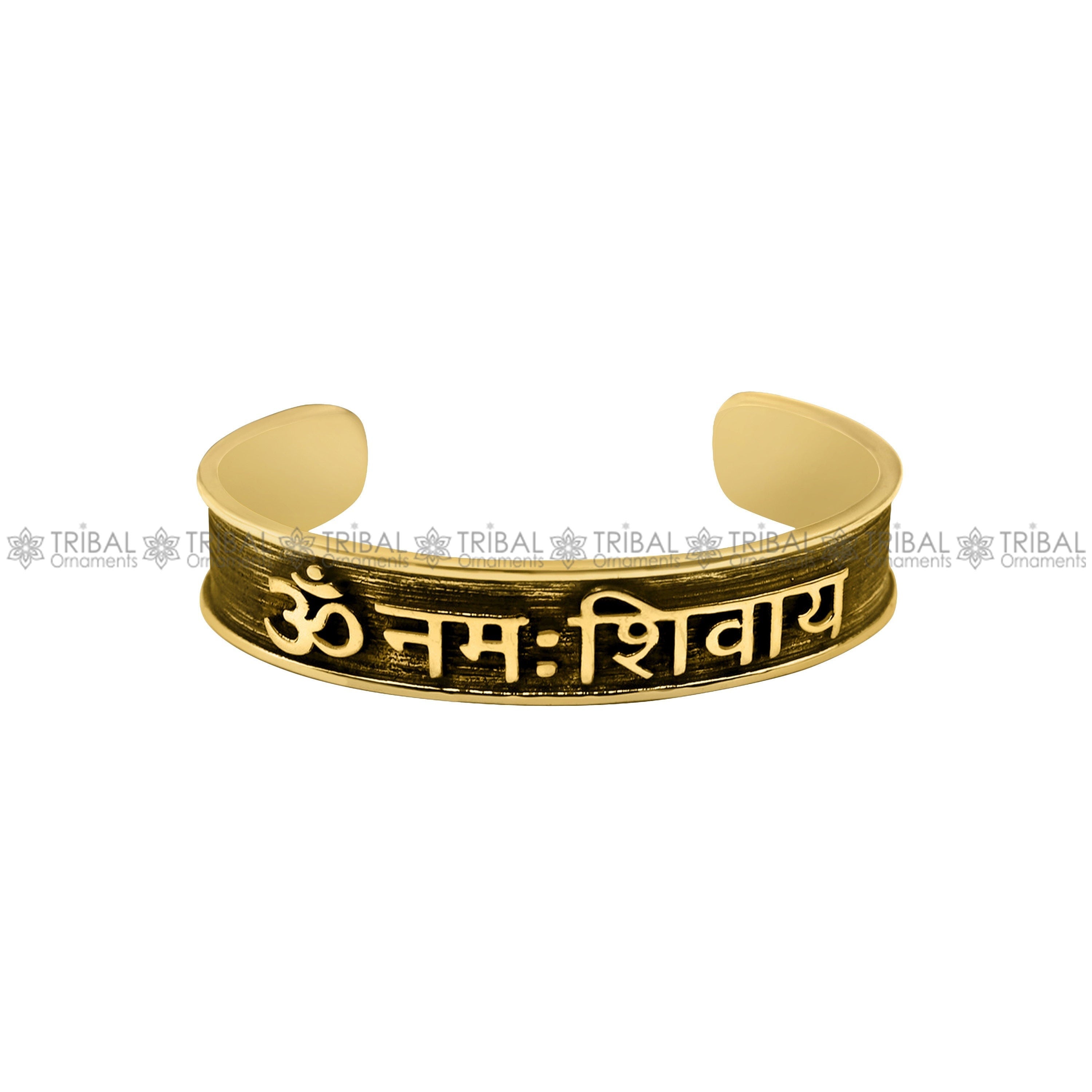 Om Namah Shivay Engraved Pure Copper Kada with 6 Powerful Magnet