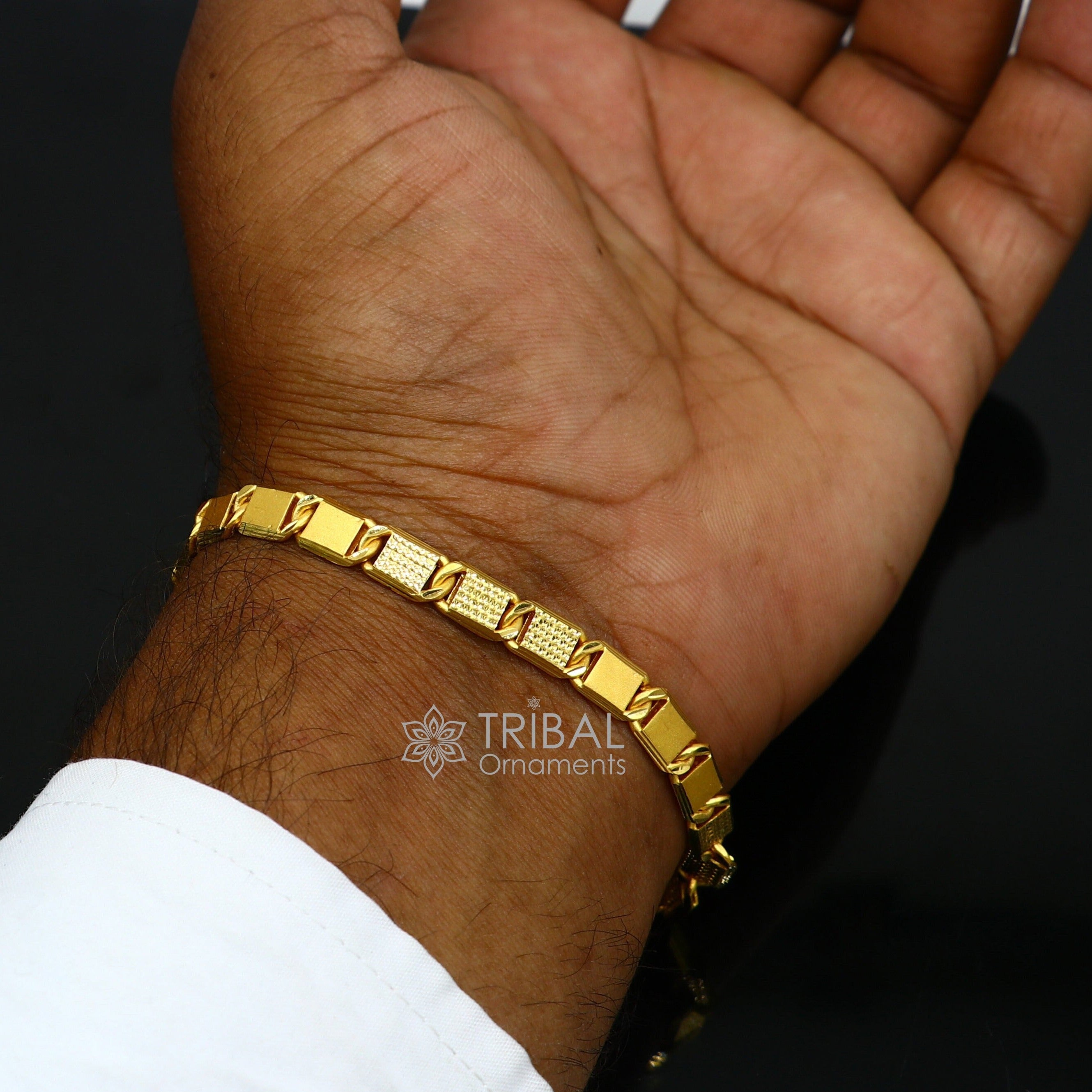 1 gram gold plated kohli nawabi fashionable design bracelet for men - –  Soni Fashion®