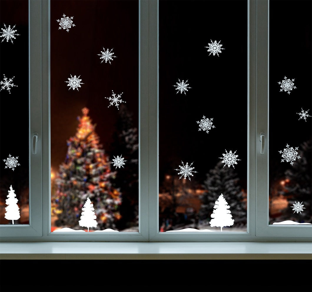 Fenstersticker Wandsticker Weihnachten Schneeflocken