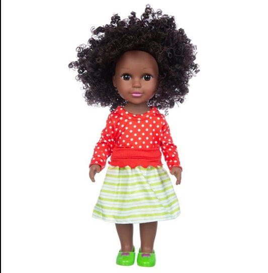 35,56 cm poupée noire poupée afro-américaine ensemble complet cheveux  bouclés poupée noire pour les filles meilleur cadeau pour les enfants  filles