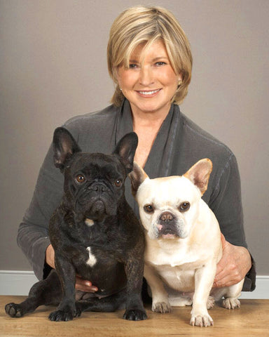 Martha Stewart with her French Bulldogs