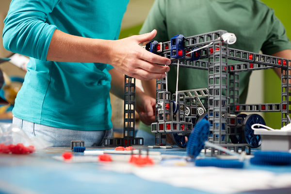 Students build a prototype with Sphero Blueprint Build pieces.