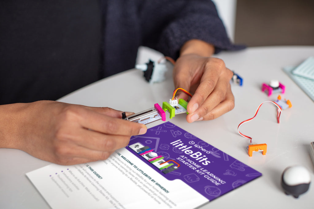 The littleBits At-Home Learning Starter Kit STEAM Kit for kids.