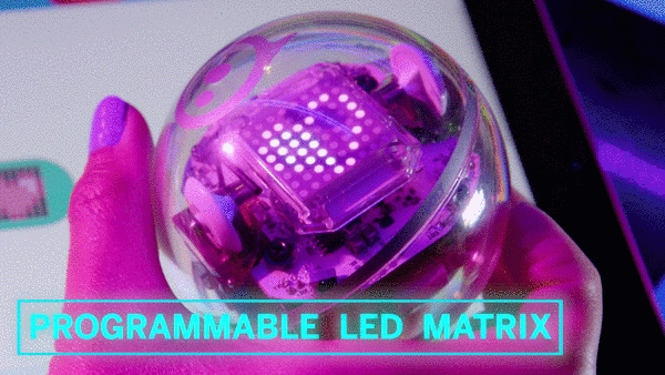 The Sphero BOLT LED matrix with an animated heart.
