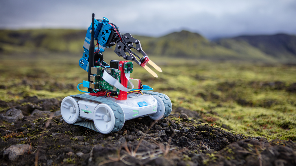 Sphero RVR is not waterproof but is capable of scaling various terrain outside.