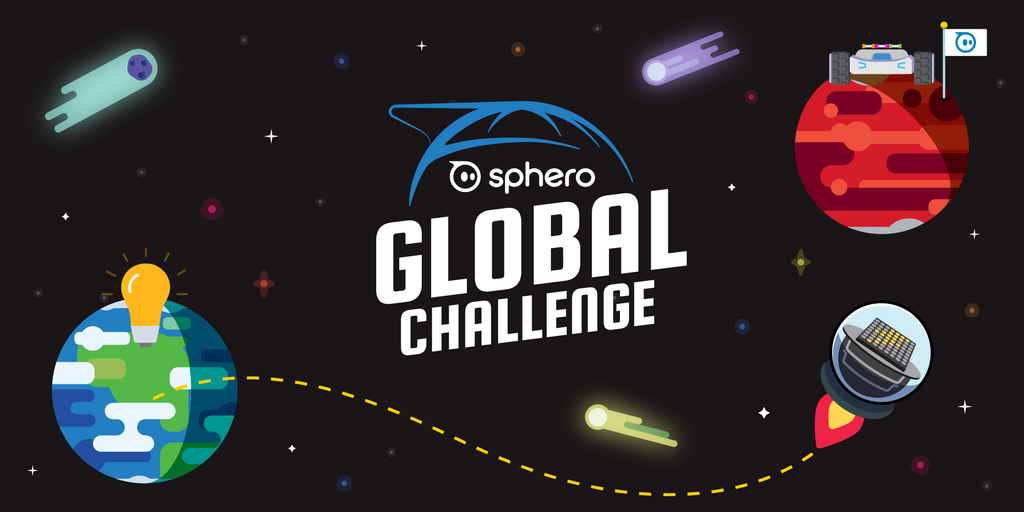 The Sphero Global Challenge logo on a black space background.