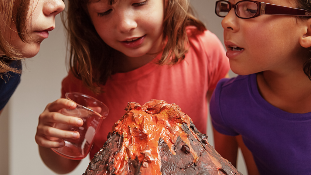 Learning is fun when activities are hands-on and interactive, like creating a baking soda and vinegar volcano!