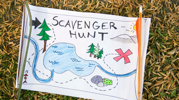 A scavenger hunt map.