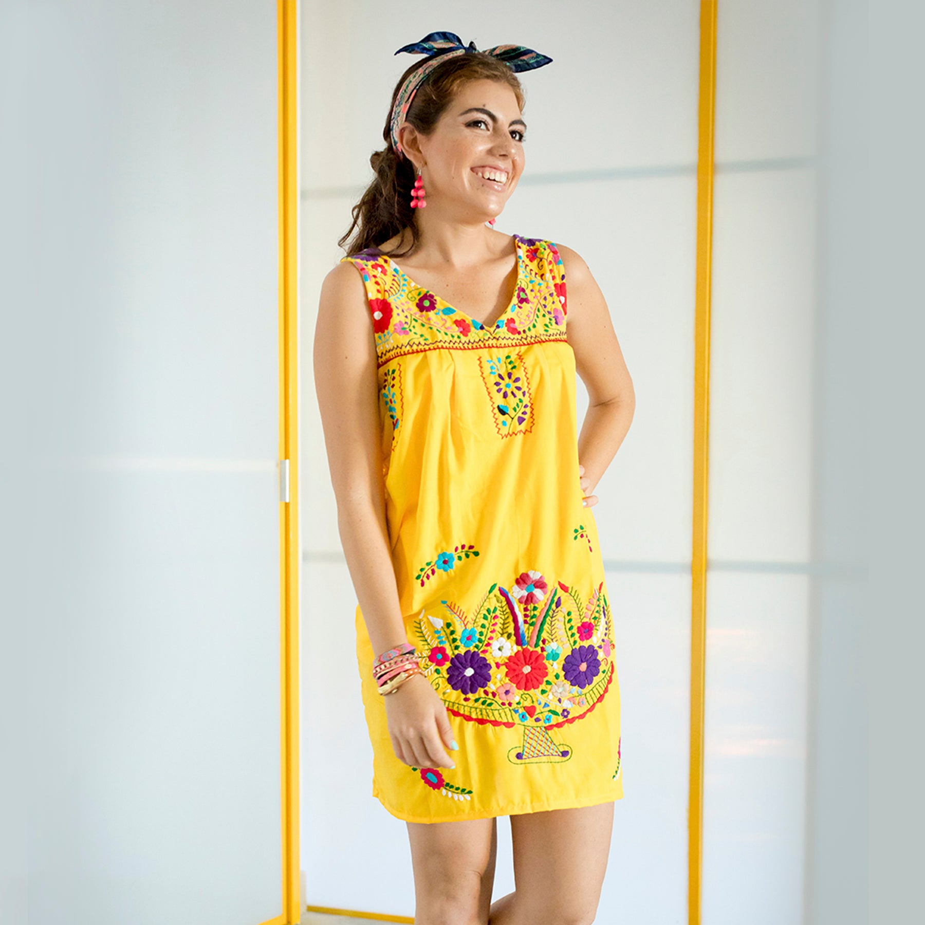Fiesta Mexican Embroidered Dress – Erica Maree