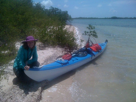 Lucy with our Seda 21 at North Nest Key, Key Largo