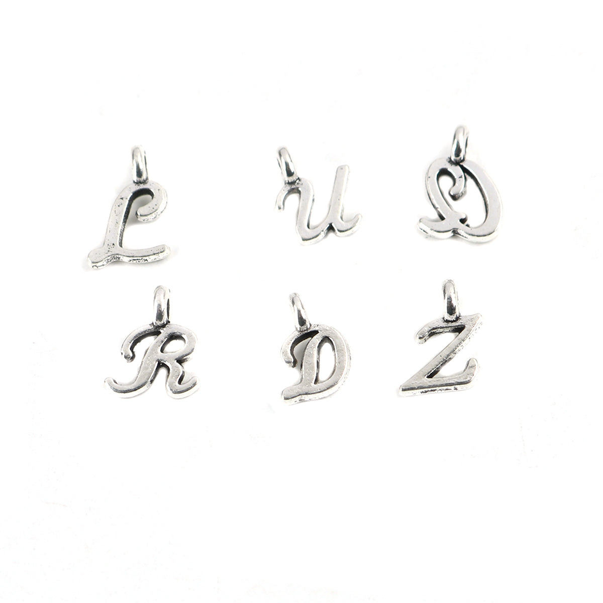 1 Full Alphabet 26 Letters A Through Z Silver Tone Charms SC6876