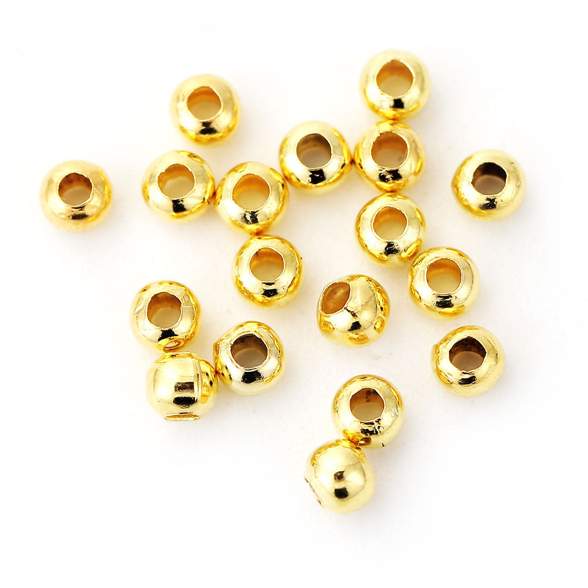 4mm Rose Gold Spacer Beads, Brass Spacers, Rondelle Beads, ROSE471 —  KJewelryMetal