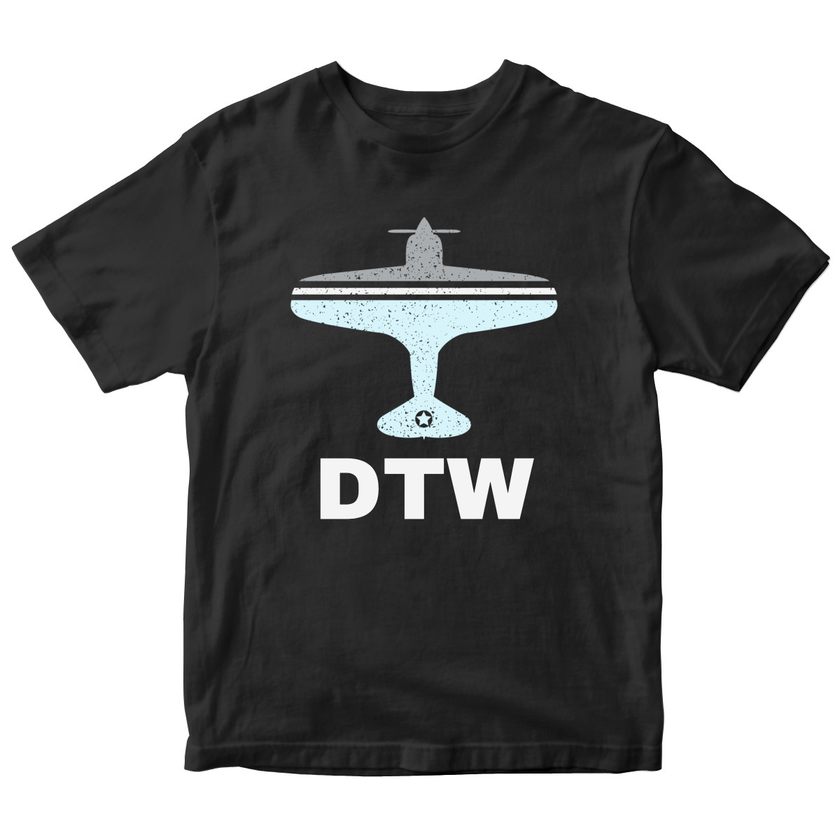 Fly Detrorit DTW Airport Kids T-shirt | Black