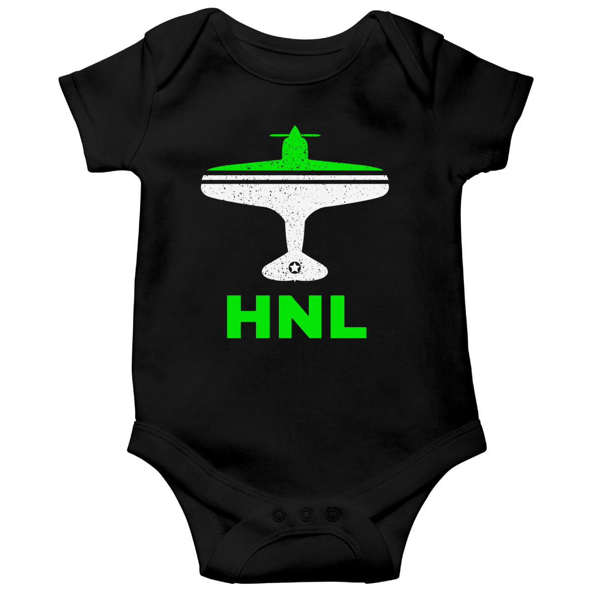 Fly Honolulu HNL Airport Baby Bodysuits | Black