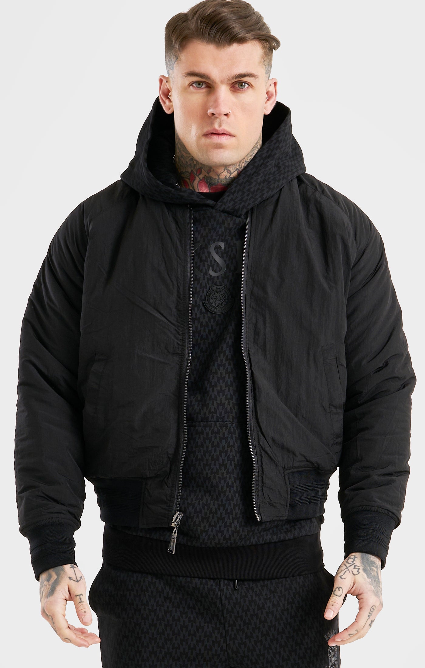 X SikSilk Black Reversible Bomber