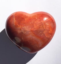 Load image into Gallery viewer, Carnelian puffy heart for courage, self-esteem and passion!  2.62 inches wide,