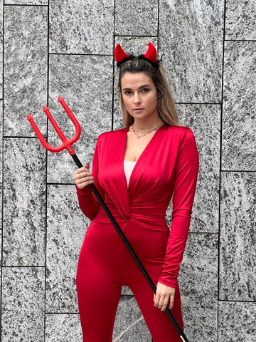 Jumpsuit  DIABLA rossa in raso