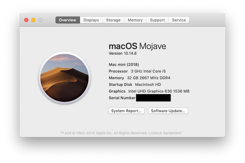 About This Mac macOS 10.14 Catalina