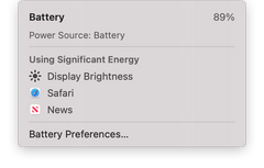 macOS 11.0 Big Sur Using Significant Energy