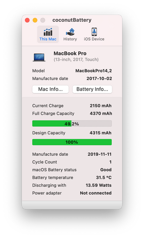 Coconut Battery MacBook Pro