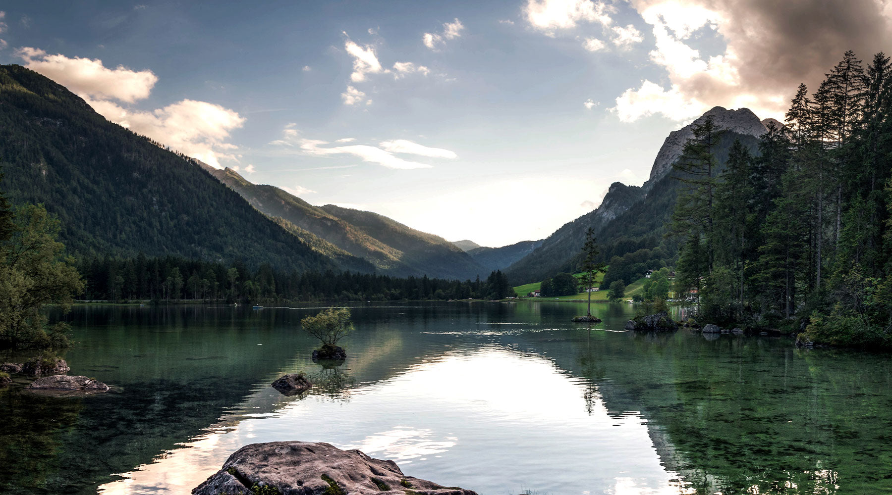 Clear mountain lake in the Berchtesgadener Land