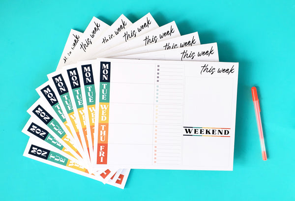 Color Block Weekly Planner Pad by Lucky Dog Design Co.