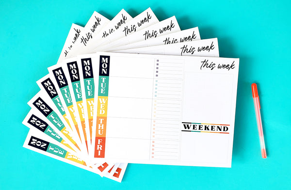 Lucky Dog Design Co. Color Block Weekly Planner Pad