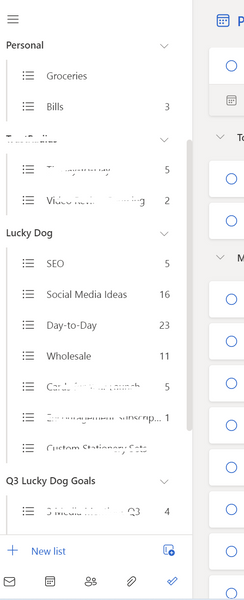 Example of Digital Planning Using Microsoft To-Do