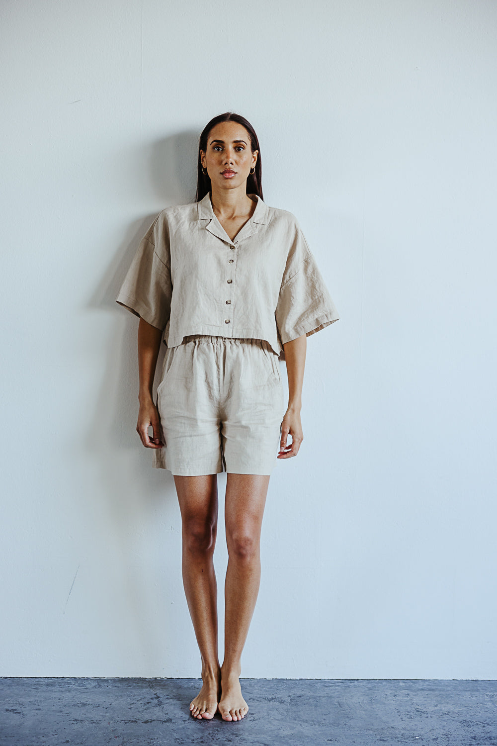 Shirt Cropped Natural Beige